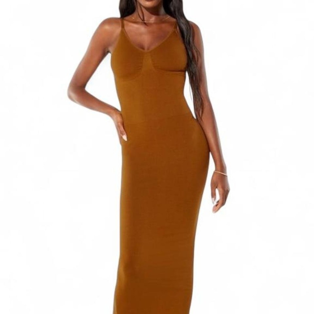 Yitty Smooth As Hell Long Lounge‎ Dress Brown XL Bodycon Maxi Casual Lounge